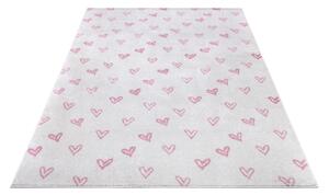 Fehér-rózsaszín gyerek szőnyeg 160x235 cm Hearts – Hanse Home