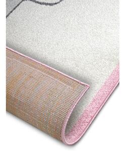 Fehér-rózsaszín gyerek szőnyeg 120x170 cm Bouncy – Hanse Home