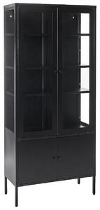 Üveges vitrin OXTED 80 cm Fém Fekete