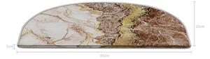 Krémszínű-világosbarna lépcsőszőnyeg szett 16 db-os 20x65 cm Golden Marble – Vitaus