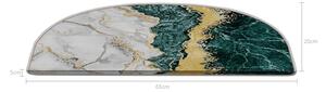 Petróleumkék-krémszínű lépcsőszőnyeg szett 16 db-os 20x65 cm Golden Marble – Vitaus