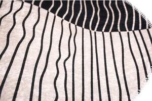 Fekete-fehér mosható kerek szőnyeg ø 120 cm Yuvarlak – Vitaus