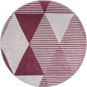 Borvörös mosható kerek szőnyeg ø 80 cm Yuvarlak – Vitaus