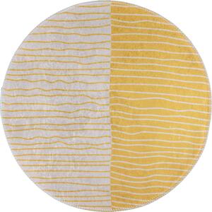 Sárga-krémszínű mosható kerek szőnyeg ø 120 cm Yuvarlak – Vitaus
