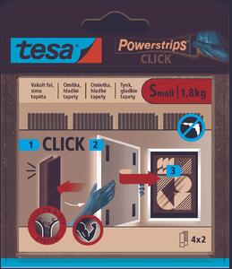 Akasztó, öntapadó, S méret, TESA "Powerstrips CLICK"