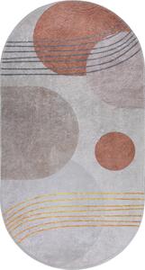 Narancssárga-krémszínű mosható szőnyeg 60x100 cm Oval – Vitaus