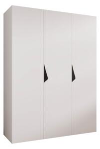 Gardróbszekrény Hartford 619, Laminált forgácslap, 202x150x52cm, Fehér, Fekete