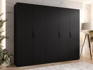 Gardróbszekrény Hartford 621, Laminált forgácslap, 202x250x52cm, Fekete