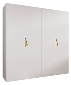 Gardróbszekrény Hartford 620, Laminált forgácslap, 202x200x52cm, Fehér, Aranysárga