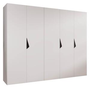 Gardróbszekrény Hartford 621, Laminált forgácslap, 202x250x52cm, Fehér, Fekete