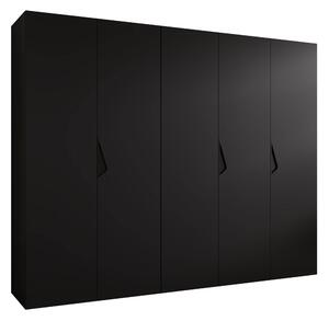 Gardróbszekrény Hartford 621, Laminált forgácslap, 202x250x52cm, Fekete