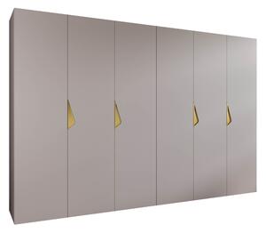 Gardróbszekrény Hartford 622, Laminált forgácslap, 202x300x52cm, Aranysárga, Kasmír