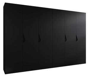 Gardróbszekrény Hartford 622, Laminált forgácslap, 202x300x52cm, Fekete