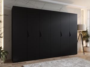 Gardróbszekrény Hartford 622, Laminált forgácslap, 202x300x52cm, Fekete