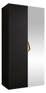 Gardróbszekrény Hartford 623, Laminált forgácslap, 202x100x52cm, Fekete, Aranysárga