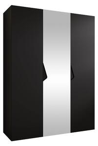 Gardróbszekrény Hartford 624, Laminált forgácslap, 202x150x52cm, Fekete