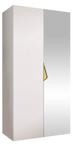 Gardróbszekrény Hartford 623, Laminált forgácslap, 202x100x52cm, Fehér, Aranysárga