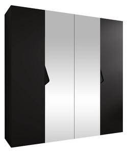 Gardróbszekrény Hartford 625, Laminált forgácslap, 202x200x52cm, Fekete
