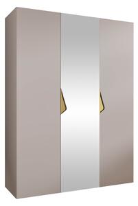 Gardróbszekrény Hartford 624, Laminált forgácslap, 202x150x52cm, Aranysárga, Kasmír