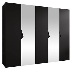 Gardróbszekrény Hartford 626, Laminált forgácslap, 202x250x52cm, Fekete