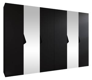 Gardróbszekrény Hartford 627, Laminált forgácslap, 202x300x52cm, Fekete