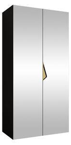 Gardróbszekrény Hartford 628, Laminált forgácslap, 202x100x52cm, Aranysárga, Fekete