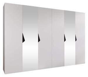 Gardróbszekrény Hartford 627, Laminált forgácslap, 202x300x52cm, Fehér, Fekete