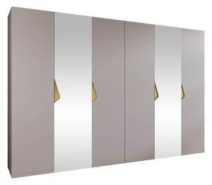 Gardróbszekrény Hartford 627, Laminált forgácslap, 202x300x52cm, Aranysárga, Kasmír