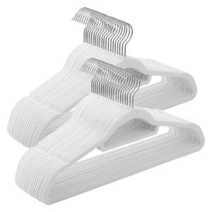 CHIC bársony csúszásmentes vállfa szett, 50 db, fehér SongmicsHome