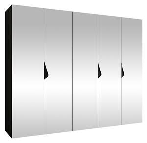 Gardróbszekrény Hartford 631, Laminált forgácslap, 202x250x52cm, Fekete