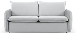 Világosszürke bársony kinyitható kanapé 194 cm Vienna – Cosmopolitan Design