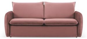 Rózsaszín bársony kinyitható kanapé 194 cm Vienna – Cosmopolitan Design
