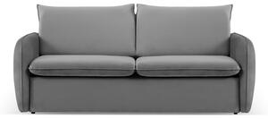 Szürke bársony kinyitható kanapé 194 cm Vienna – Cosmopolitan Design