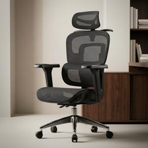 Ergonomikus irodai szék, forgószék, fekete hálós (E15 BLACK)