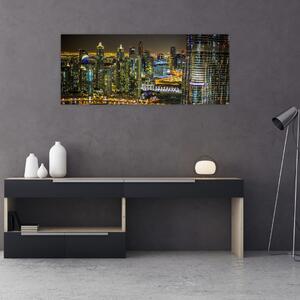 Éjszakai város képe (120x50 cm)