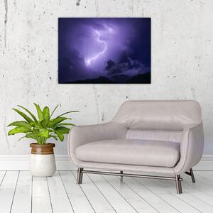 Kép - lila égbolt és villám (70x50 cm)
