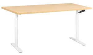 Manuálisan állítható asztal DESTINAS Világosbarna/fehér 160 cm 72 cm