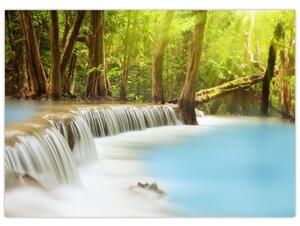 Uay Mae Kamin vízesés képe erdőben (70x50 cm)