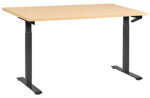 Manuálisan állítható asztal DESTINES Fekete/világosbarna 160 cm 72 cm