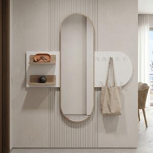 Cuier cu oglinda, Baunty, Pako, Alb 125x11x122 cm