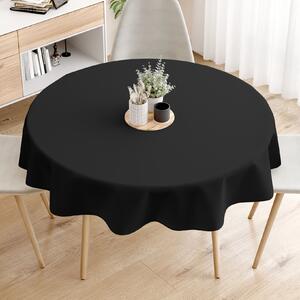 Goldea loneta dekoratív asztalterítő - fekete - kör alakú Ø 140 cm