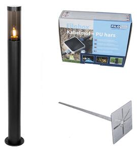 Modern fekete kültéri oszloplámpa 80 cm IP44 - Rox