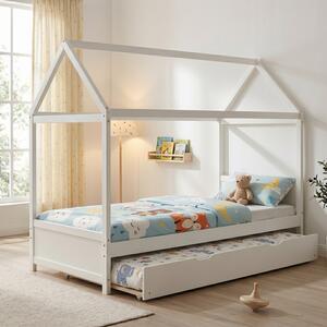 Pat extensibil montessori, Dream House, Pako, Alb 97x198x161 cm