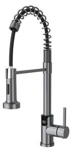Austler FH-3113 mosogató csaptelep - kiemelhető multifunkciós fej - vízhőfok kijelző (gunmetal)
