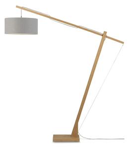 Montblanc állólámpa világos szürke búrával és bambusz szerkezettel - Good&Mojo