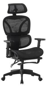 Scaun de birou cu suport picioare, Corus, Pako, Negru 62x69x135 cm