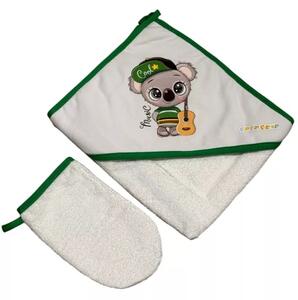 Babastar Frottir fürdőlepedő, fürdetőkesztyűvel 80*80 cm - Koala Gitárral