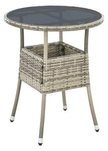 Juskys Yoro rattan kerek asztal Ø60 cm - szürke