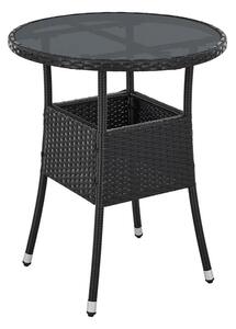 Juskys Yoro rattan kerek asztal Ø60 cm - fekete
