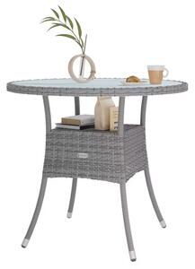 Deuba Rattan asztal Ø80 cm - szürke